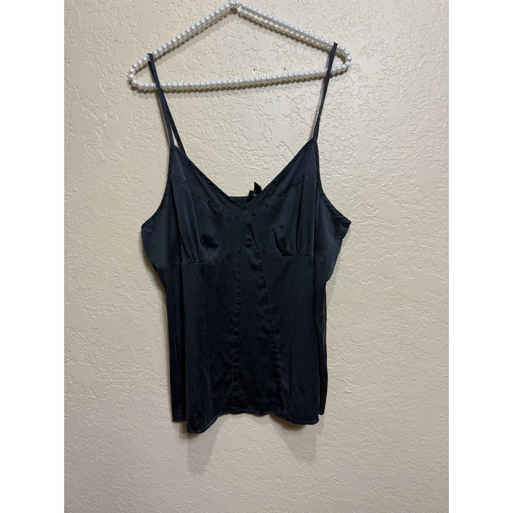 Vintage Y2K Silk Babydoll Cami XXL BLACK Grunge Coquette Dainty Feminine Mossimo